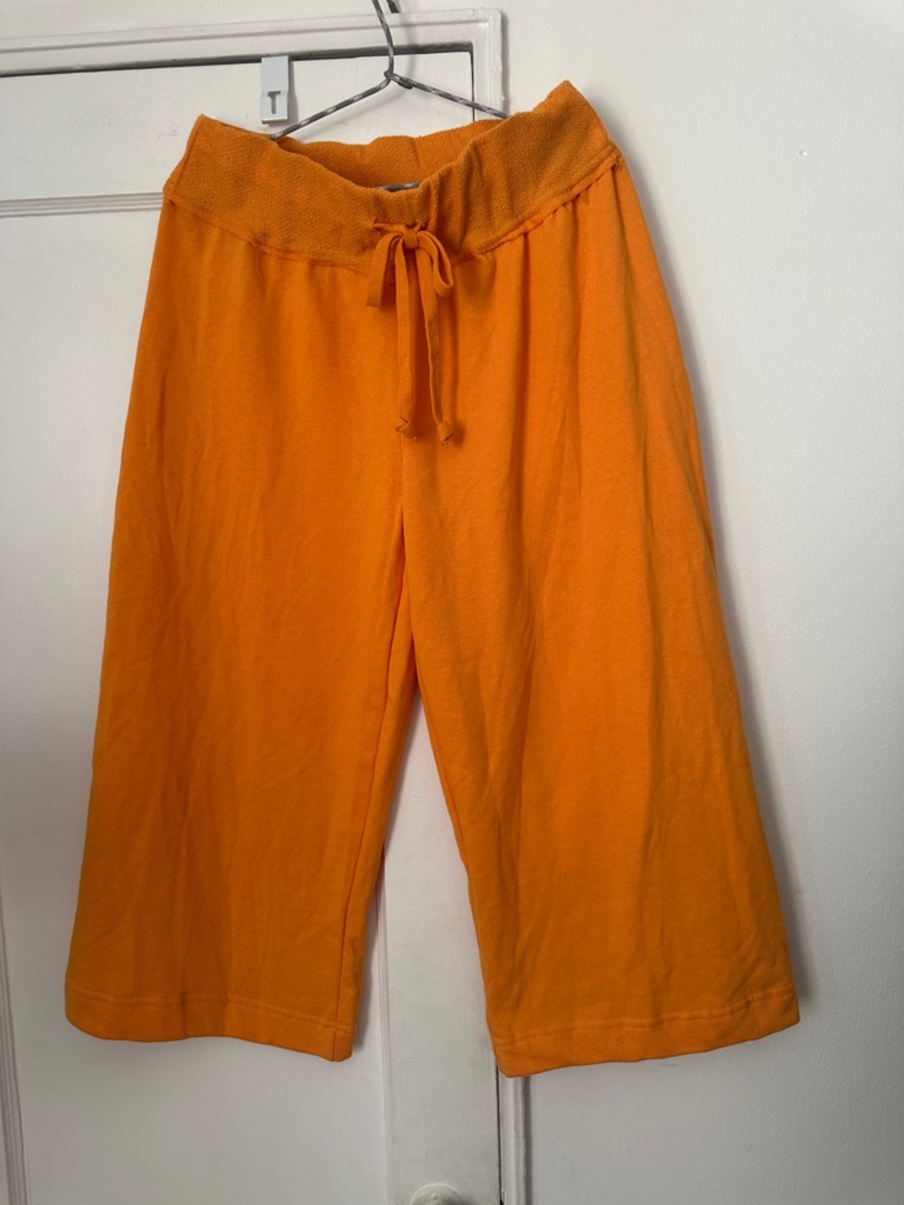 FP BEACH Orange Wide-Leg Knit Drawstring Pants - Preloved